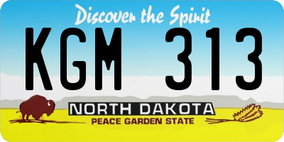 ND license plate KGM313