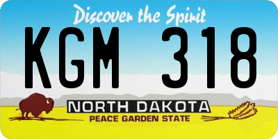 ND license plate KGM318