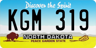 ND license plate KGM319
