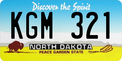 ND license plate KGM321