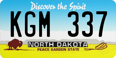 ND license plate KGM337