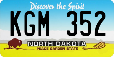 ND license plate KGM352