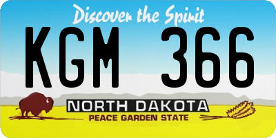 ND license plate KGM366