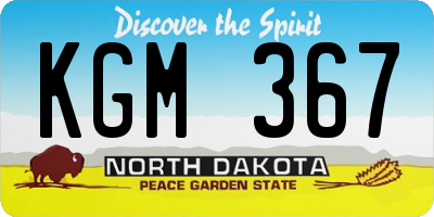 ND license plate KGM367