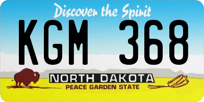 ND license plate KGM368