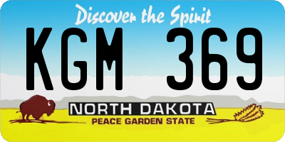 ND license plate KGM369
