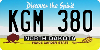 ND license plate KGM380
