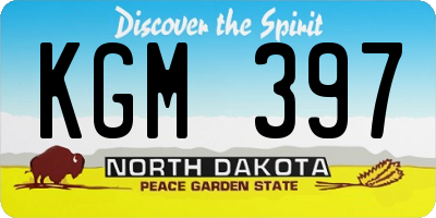 ND license plate KGM397