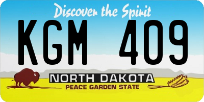 ND license plate KGM409