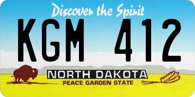 ND license plate KGM412