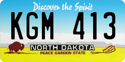 ND license plate KGM413