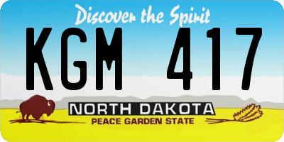ND license plate KGM417