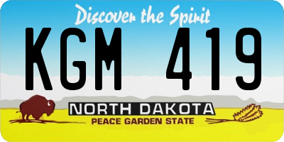 ND license plate KGM419