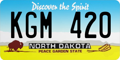 ND license plate KGM420