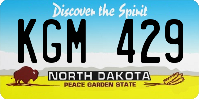 ND license plate KGM429