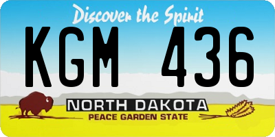 ND license plate KGM436
