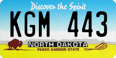 ND license plate KGM443