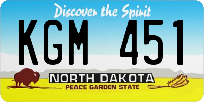 ND license plate KGM451
