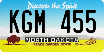 ND license plate KGM455