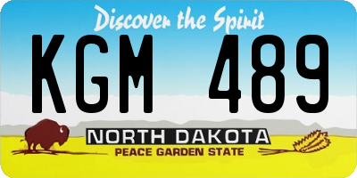 ND license plate KGM489