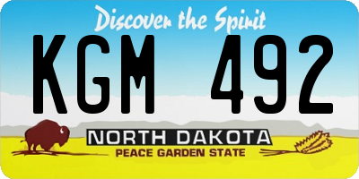 ND license plate KGM492