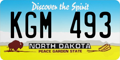 ND license plate KGM493