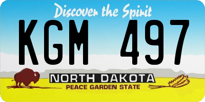 ND license plate KGM497