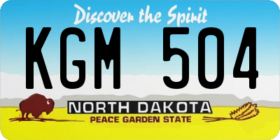 ND license plate KGM504