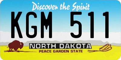 ND license plate KGM511