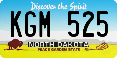 ND license plate KGM525