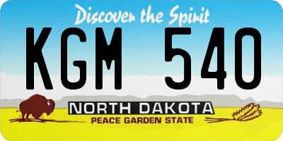 ND license plate KGM540