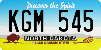ND license plate KGM545