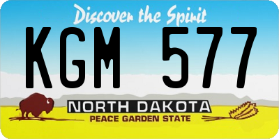 ND license plate KGM577