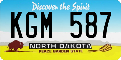 ND license plate KGM587