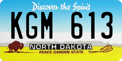 ND license plate KGM613