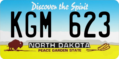 ND license plate KGM623
