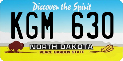 ND license plate KGM630