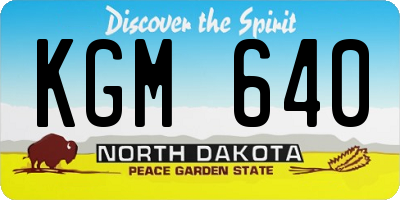 ND license plate KGM640