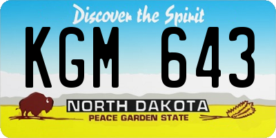 ND license plate KGM643
