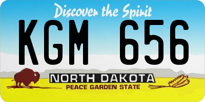 ND license plate KGM656