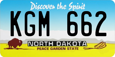 ND license plate KGM662