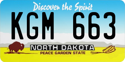 ND license plate KGM663
