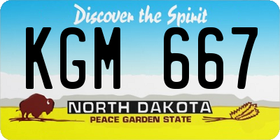 ND license plate KGM667