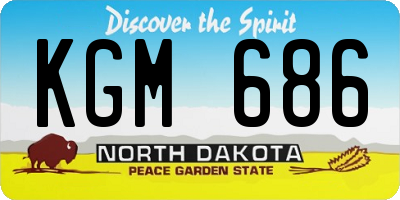 ND license plate KGM686