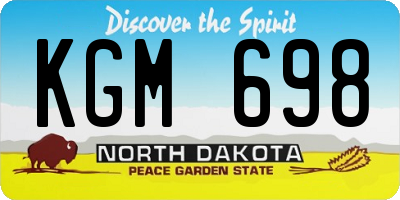 ND license plate KGM698