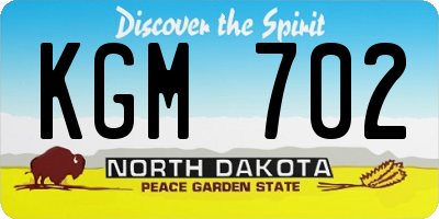 ND license plate KGM702