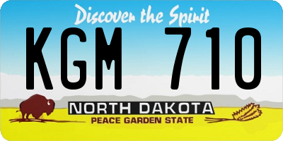 ND license plate KGM710