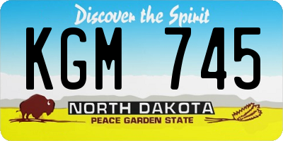ND license plate KGM745