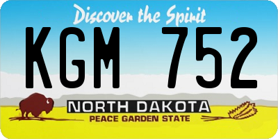 ND license plate KGM752