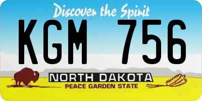 ND license plate KGM756